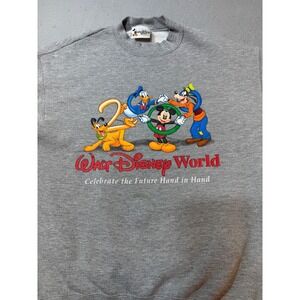 Vintage 2000 Walt Disney World Sweatshirt Mens L‎ Goofy Mickey Pluto Cartoon Y2K